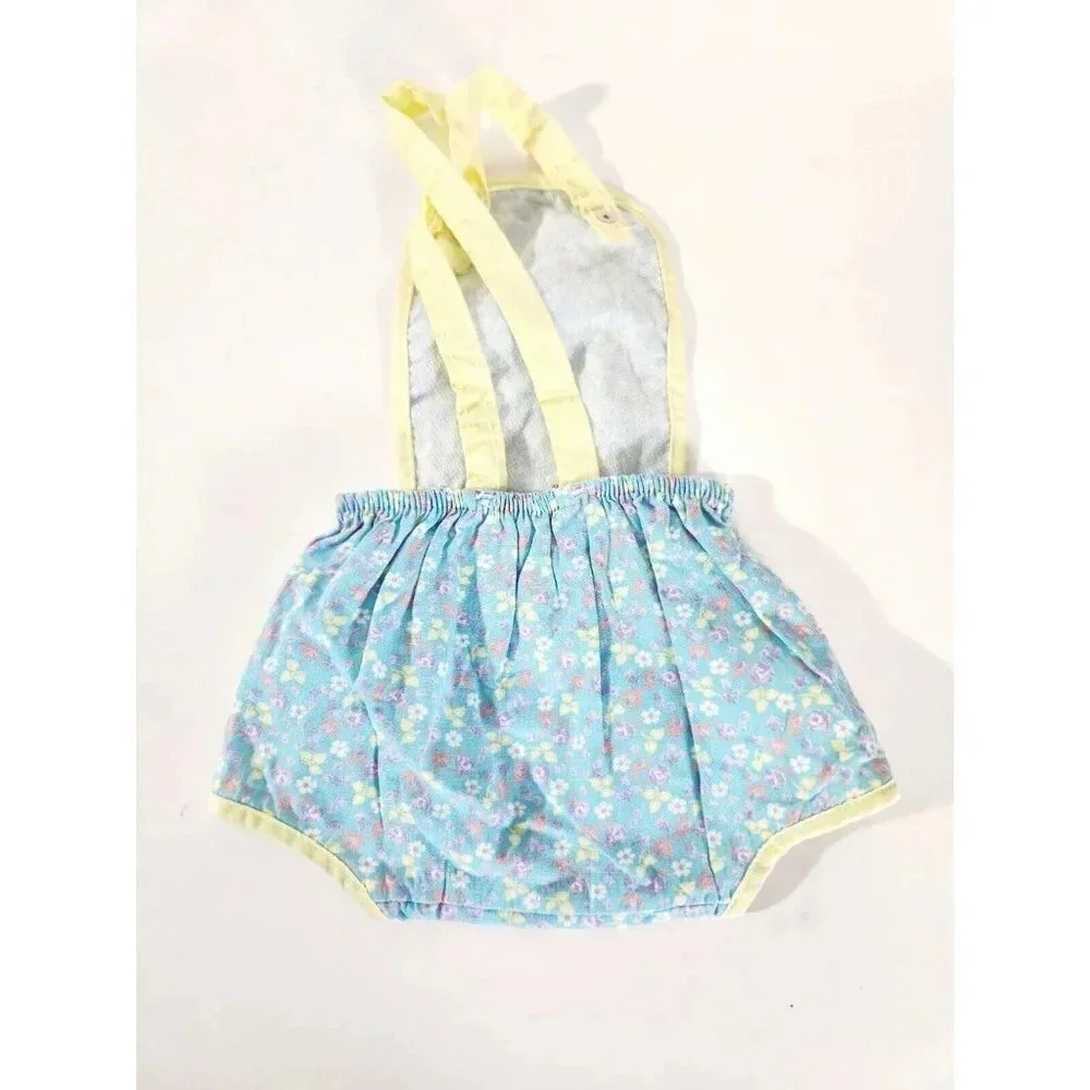 Vtg Polar Infantswear Girl Romper Sun Suite Floral 12 Months Made In USA - Picture 2 of 3